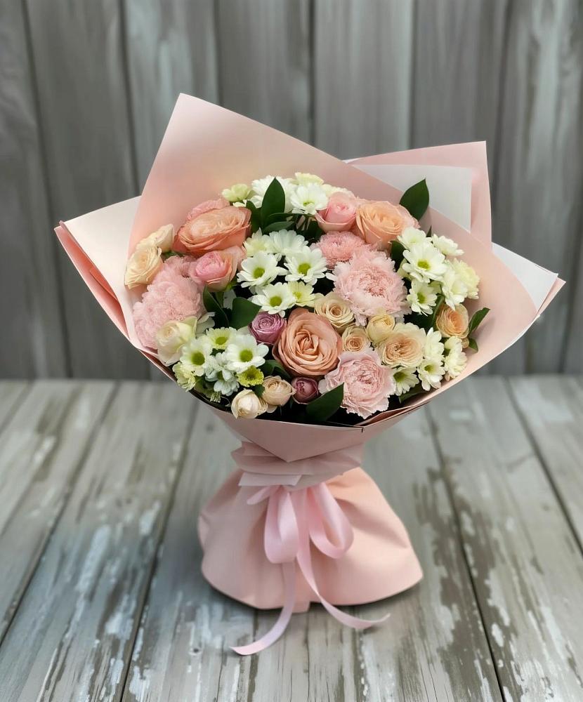 Букет цветов из: Гвоздики, Розы и Хризантемы в Пашию