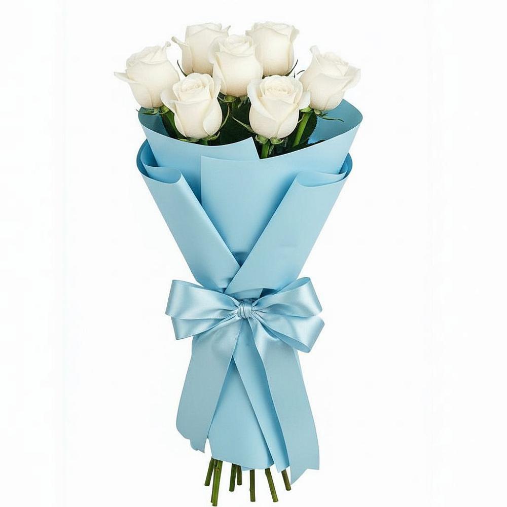 Букет 7 белых роз Проуд в Пашию