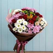 Букет цветов из:  Розы, Хризантемы и Альстромерии в Пашию