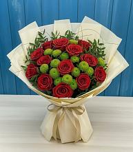 Букет цветов из:  Розы и Хризантемы в Пашию